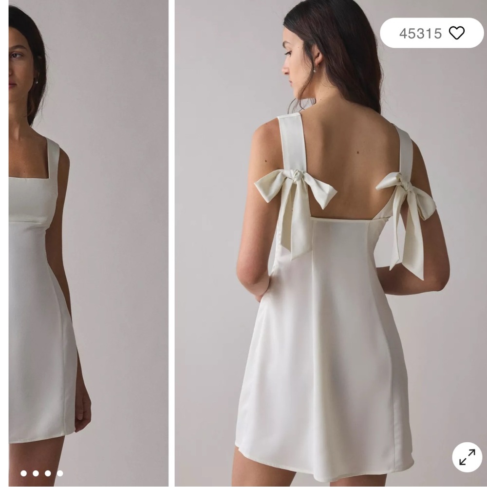 Urban Outfitters White Tie Front Mini Sundress